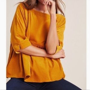 Anthropologie Maeve Maria Babydoll Corduroy Top women's size Large